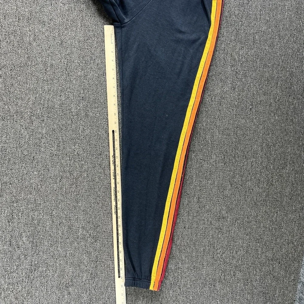 Aviator Nation Sweatpants Womens Small Gray Rainbow Stripe Fleece‎ Jogger Pants